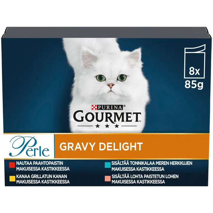 Gourmet 8x85 g Perle Gravy Delight Lajitelma 4 varianttia kissanruoka