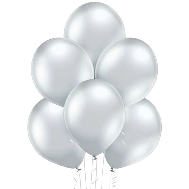 Õhupallid metallik hõbe 8 tk