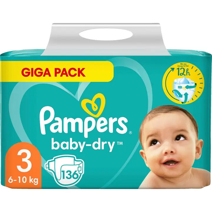 Pampers 136kpl BabyDry S3 6-10kg vaippa