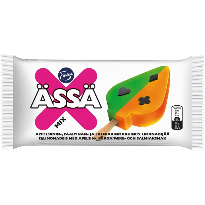 Fazer Ässä Mix limonadijääpuikko 90g/0.87dl