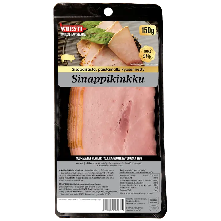 Wursti 150g Sinappikinkku siivutettu