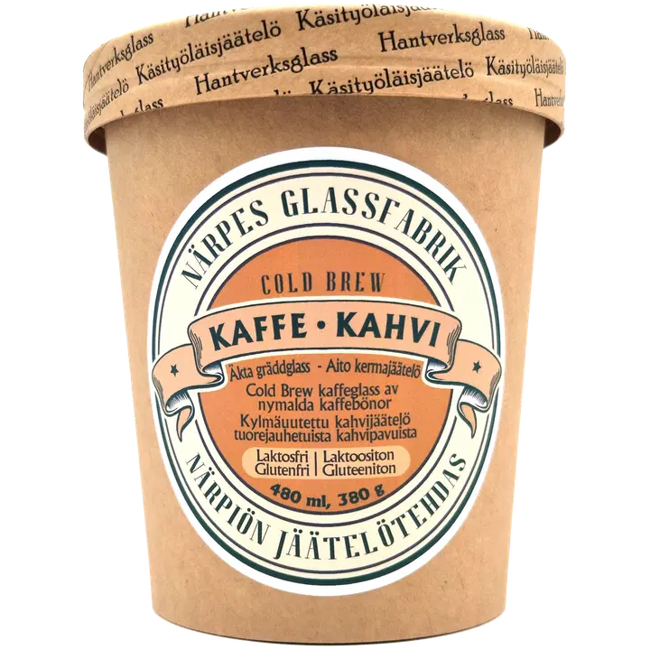 Närpiön Jäätelötehdas Kylmäuutettu kahvikermajäätelö laktoositon 480ml 380 g