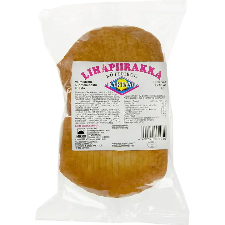 Piiraskartano 4kpl/400g lihapiirakka kypsä