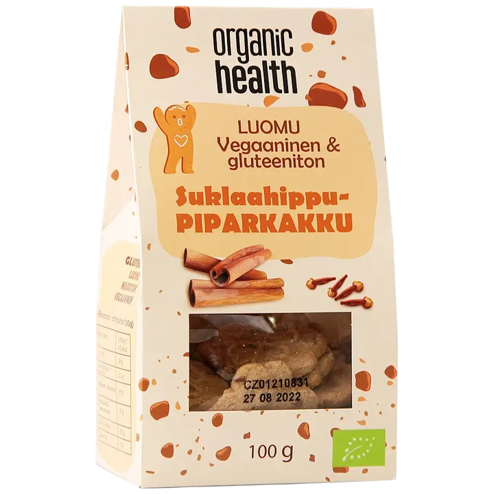 Organic Health luomu Vegaaninen suklaahippupipari 100 g