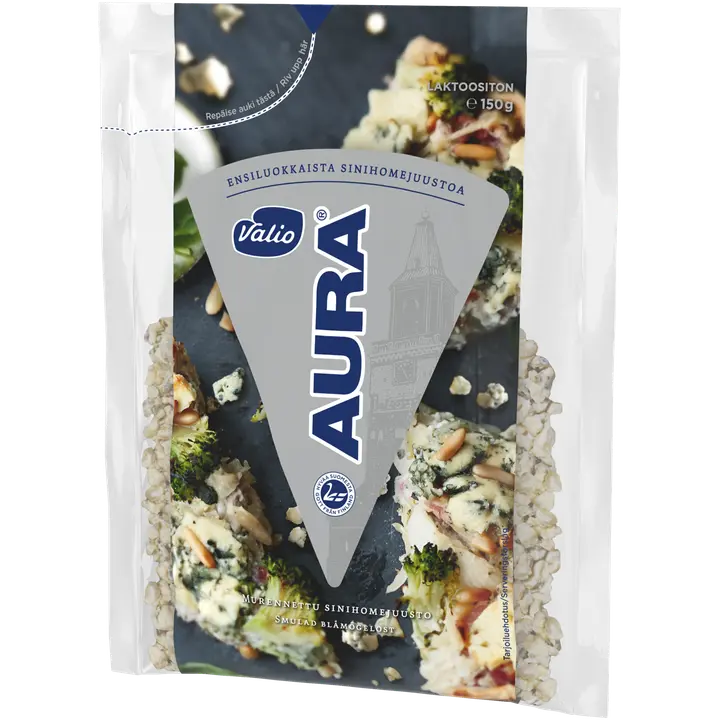 Valio AURA® e150 g murennettu sinihomejuusto