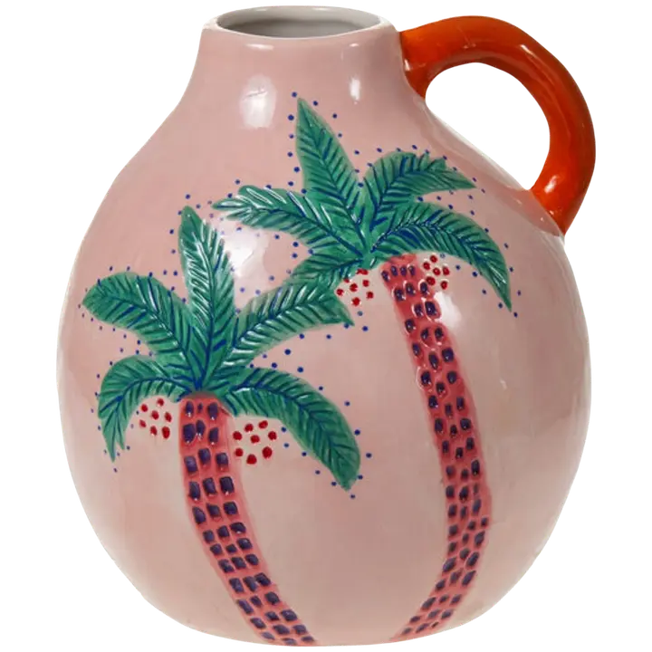 Värviline vaas 19,5 cm roosa