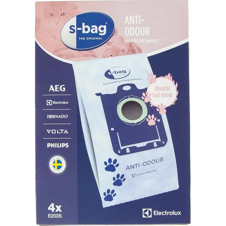 Electrolux pölypussi S-bag Anti-Odour E203S 4 kpl