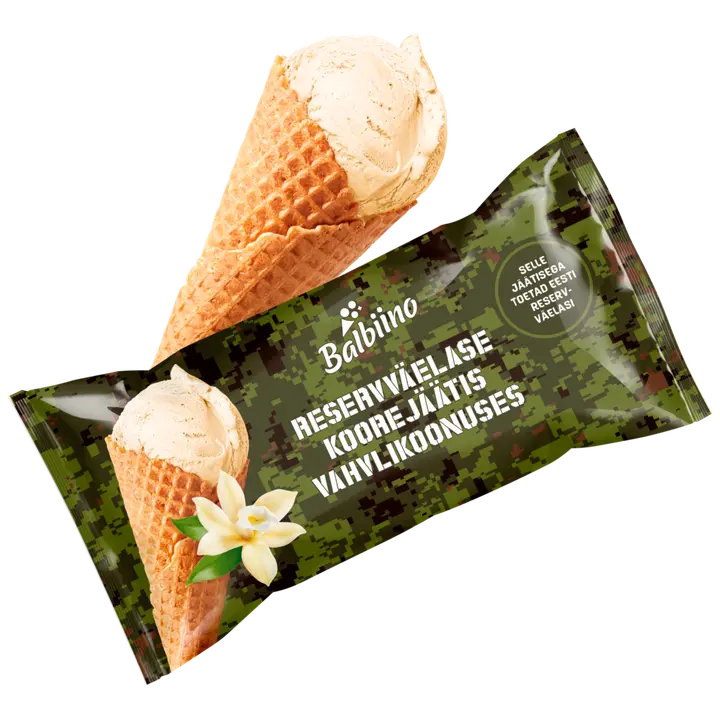 RESERVVÄELASE Koorejäätis vahvlikoonuses 80g