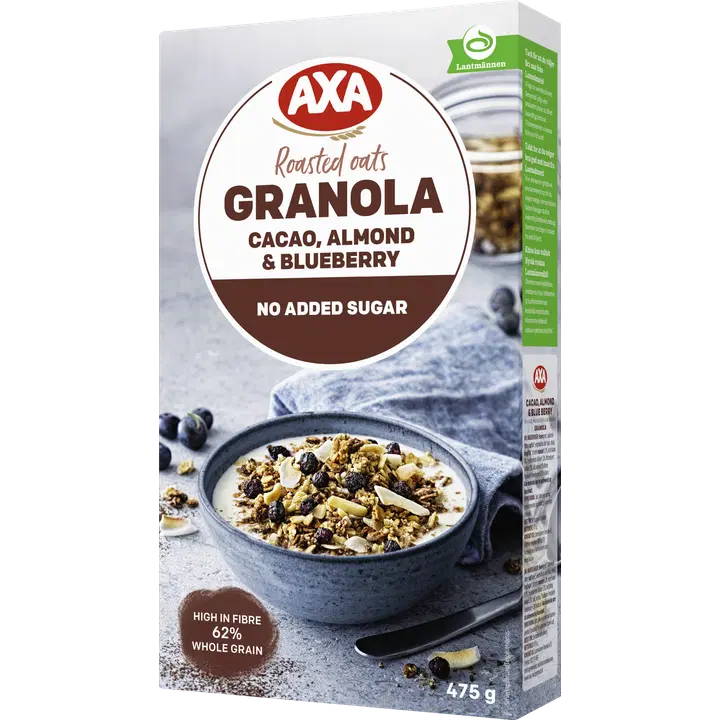 AXA Roasted Oats Granola Cacao, Almond & Blueberry 475g