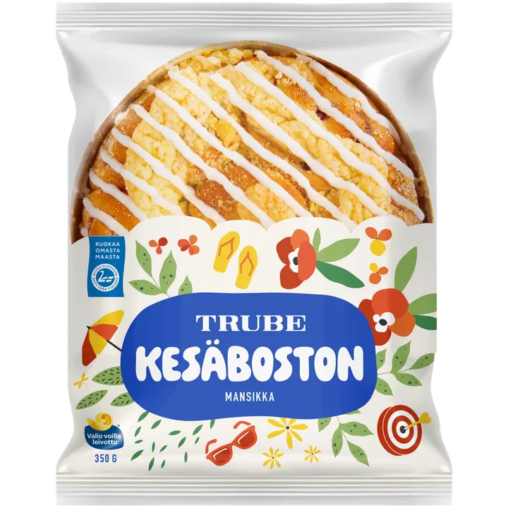 Trube Kesäboston 350 g mansikkatäytteinen bostonpulla