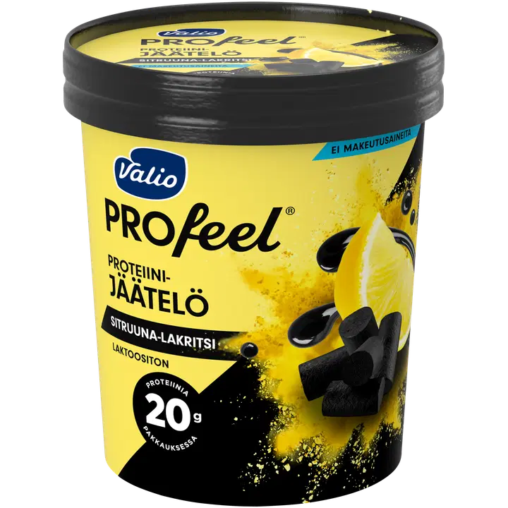 Valio PROfeel® proteiinijäätelö 480 ml sitruuna-lakritsi laktoositon