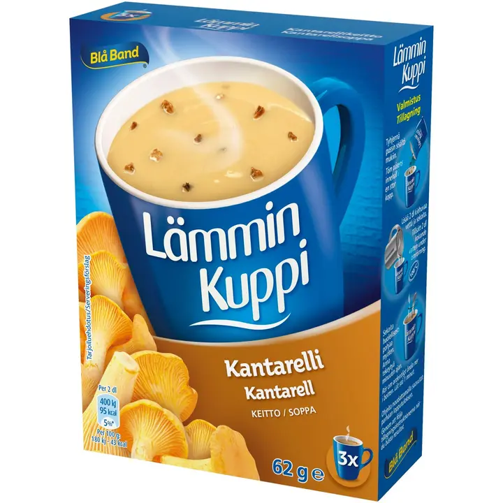 Blå Band Lämmin Kuppi vähälaktoosinen Kantarellikeitto 3x20g