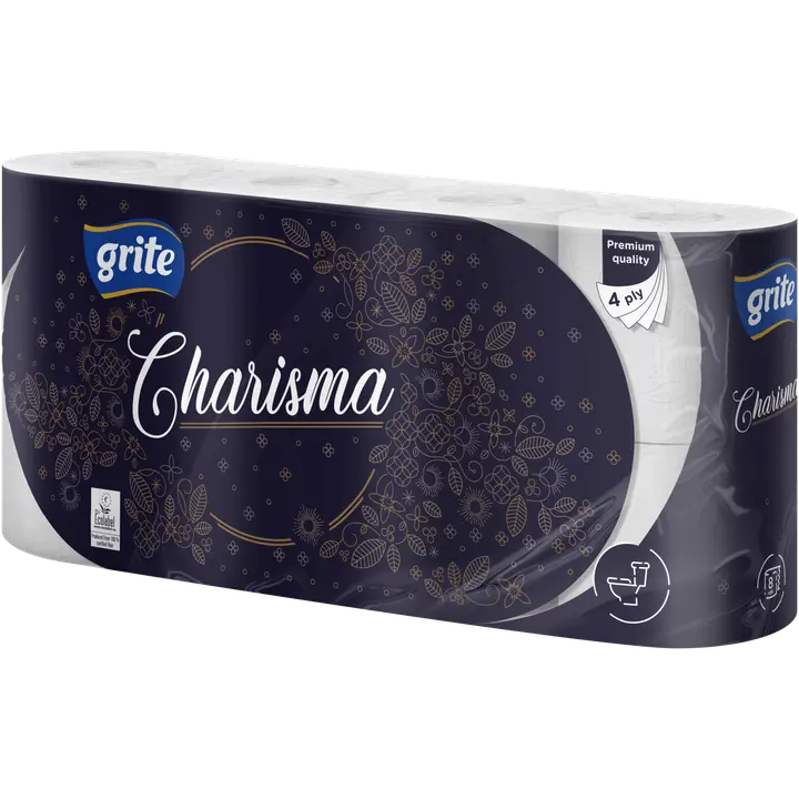 Tualettpaber Charsima White 8 rulli 4-kihiline