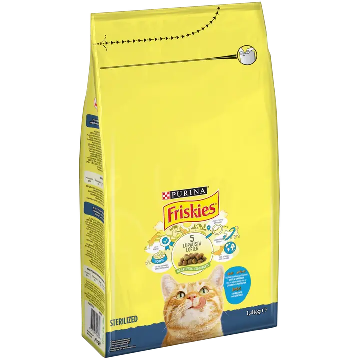 Friskies 1,4kg Sterilised Cats Lohta ja Kasviksia kissanruoka