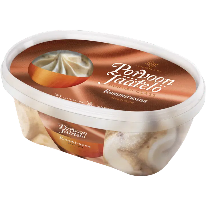 Porvoon Jäätelö Rommirusina 900ml