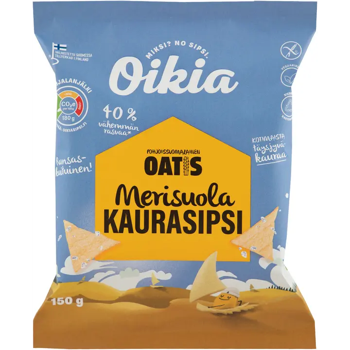 Real Snacks Oikia Oatis Merisuola kauranaksu 150g