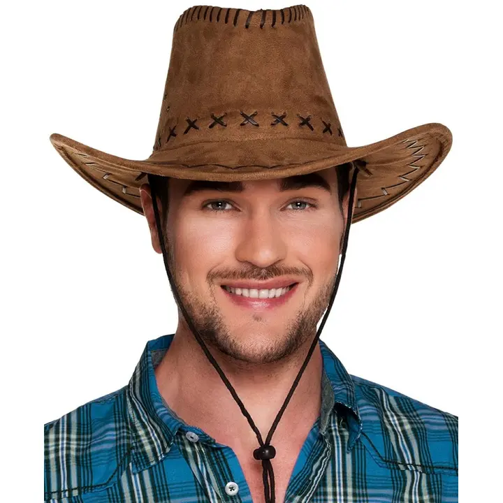 Hattu cowboy nahkajäljitelmä ruskea