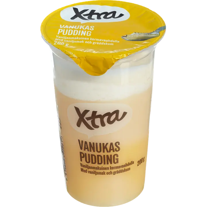 Xtra vaniljanmakuinen vanukas kermavaahdolla 200 g