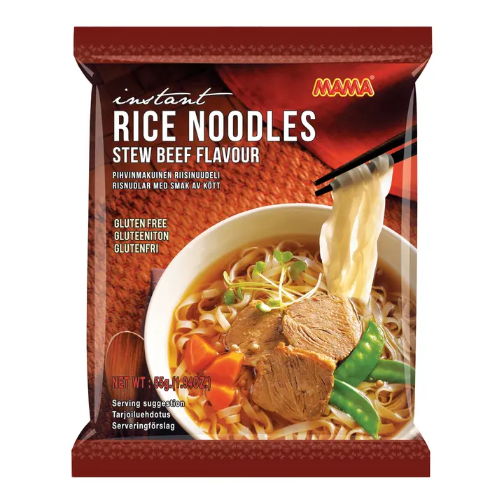 Mama riisinuudlid Stew Beef, gluteenivaba, 55g