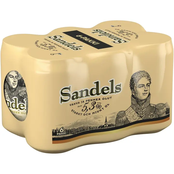 6 x Sandels 5,3% olut 0,33 l tlk kutiste