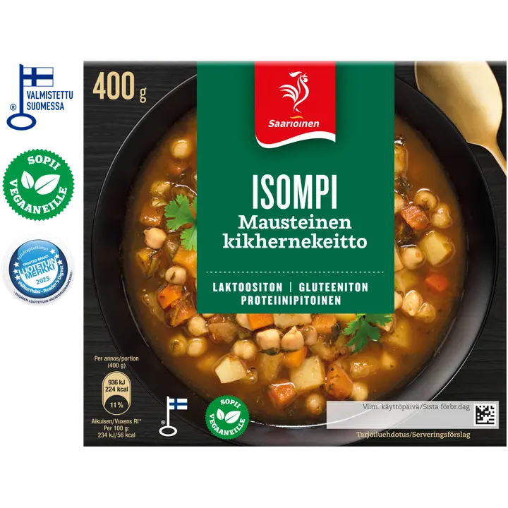 Saarioinen Isompi mausteinen kikhernekeitto 400g