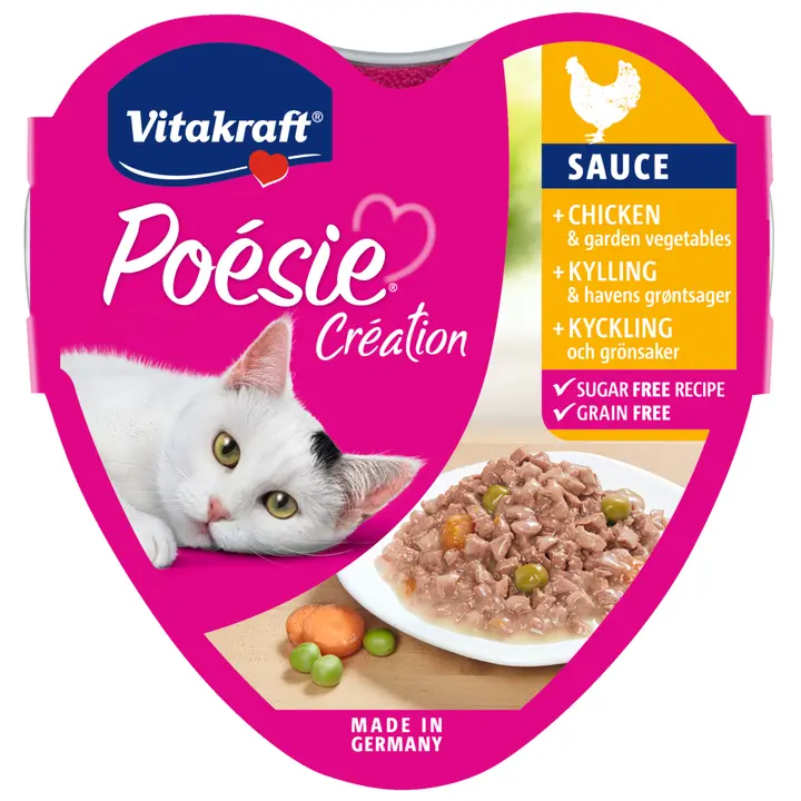 Vitakraft Poésie® Création Kissan märkäruoka, kanaa ja kasviksia kastikkeessa 85g