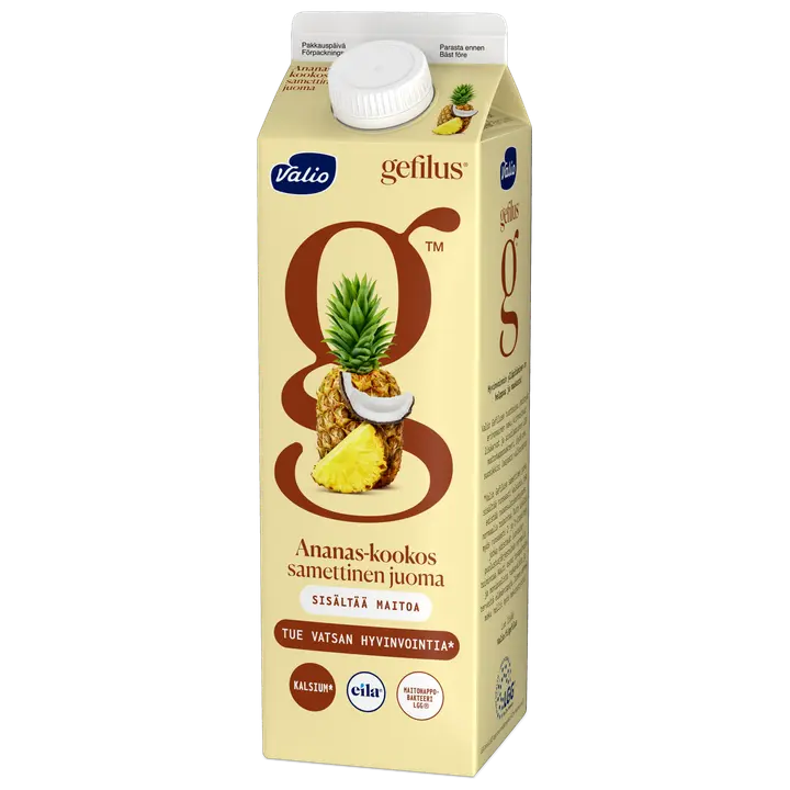 Valio Gefilus® samettinen juoma 1 l ananas-kookos laktoositon