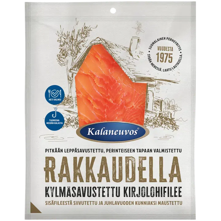 Kalaneuvos Rakkaudella Kylmäsavustettu kirjolohifileesiivu 100 g