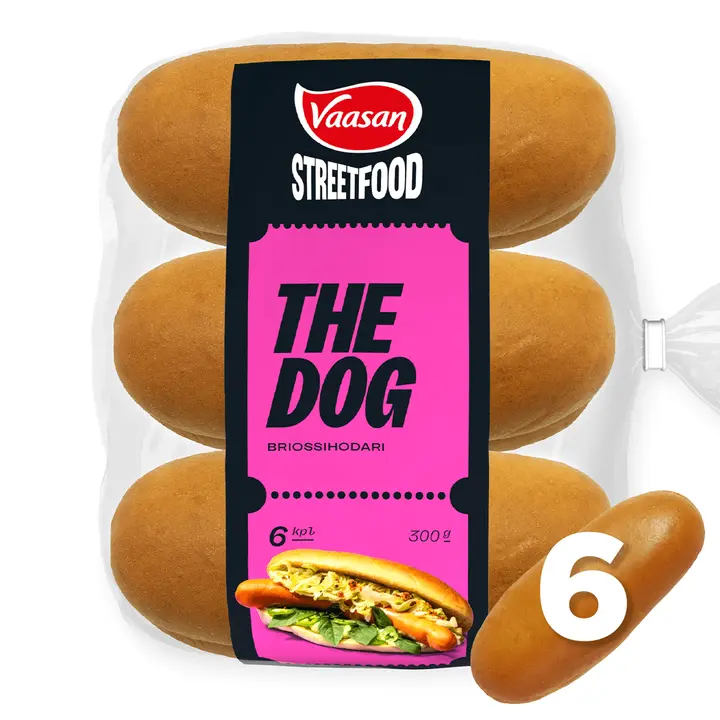 Vaasan Street Food The Dog Hot Dog sämpylä 300g 6x50g