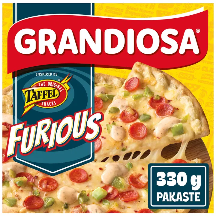 Grandiosa inspired by Taffel Furious kiviuuni pakastepizza 330g
