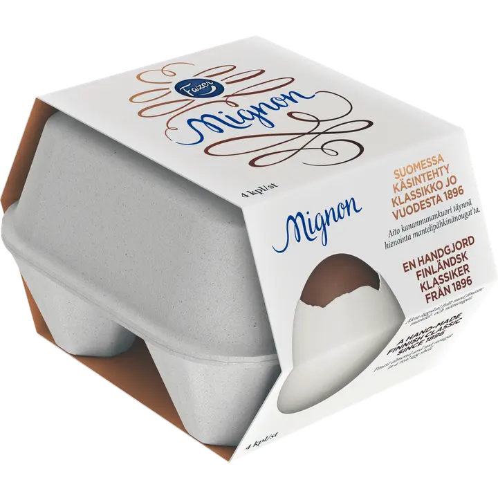 Fazer Mignon manteli-pähkinänougat suklaamuna 4x52g