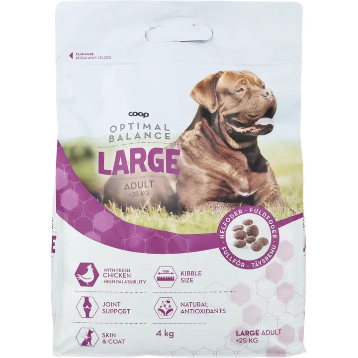 Coop Optimal koiran kuivaruoka isoille koirille 4kg