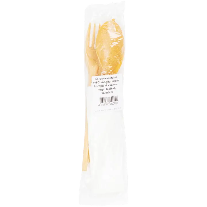 Elise söögitarvikute komplekt kahvel, nuga, lusikas, salvrätik