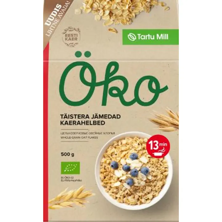 Tartu Mill täistera jämedad kaerahelbed 500 g, öko