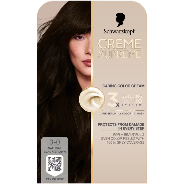 Juuksevärv Schwarzkopf Creme Supreme 3-0 Natural Darkest Brown