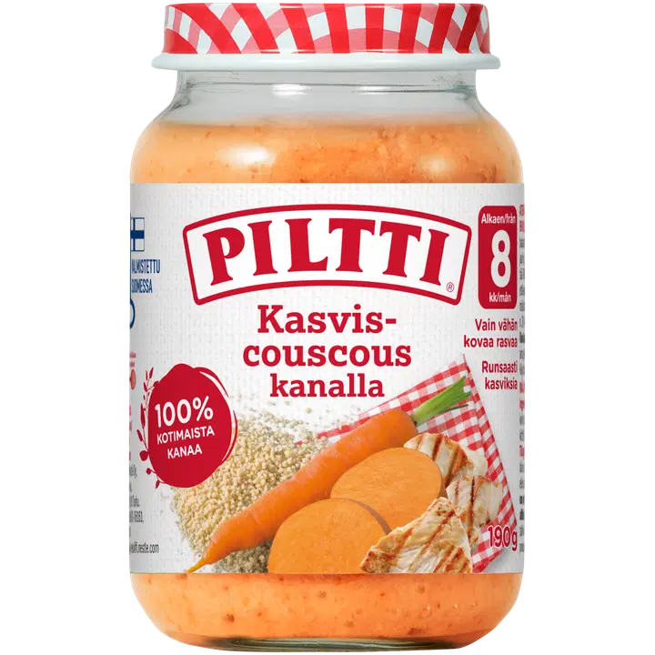PILTTI 190g Kasvis-couscous kanalla lastenateria 8kk