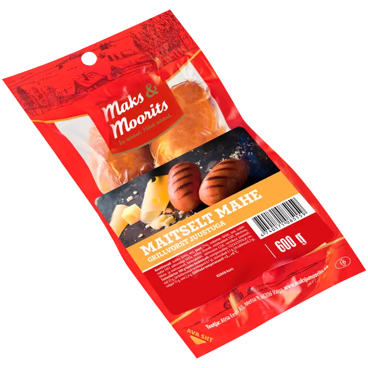 Maks ja Moorits Maitselt Mahe Grillvorst Juustuga 600 G