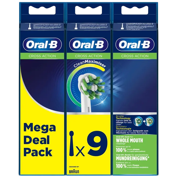 Oral-B Vaihtoharja CrossAction CleanMaximiser-Tekniikalla 9 Kpl