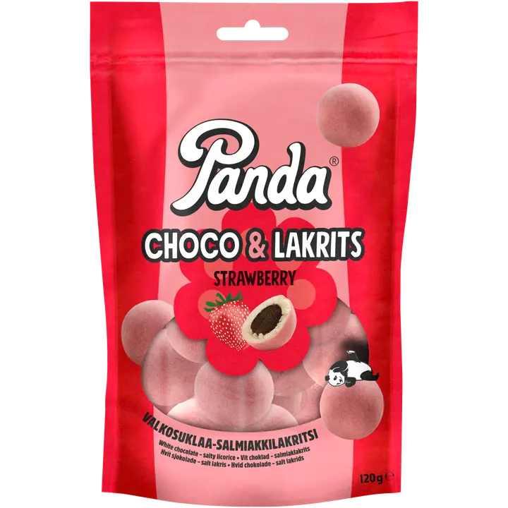 Panda Choco Lakrits mansikka suklaa lakritsi 120g