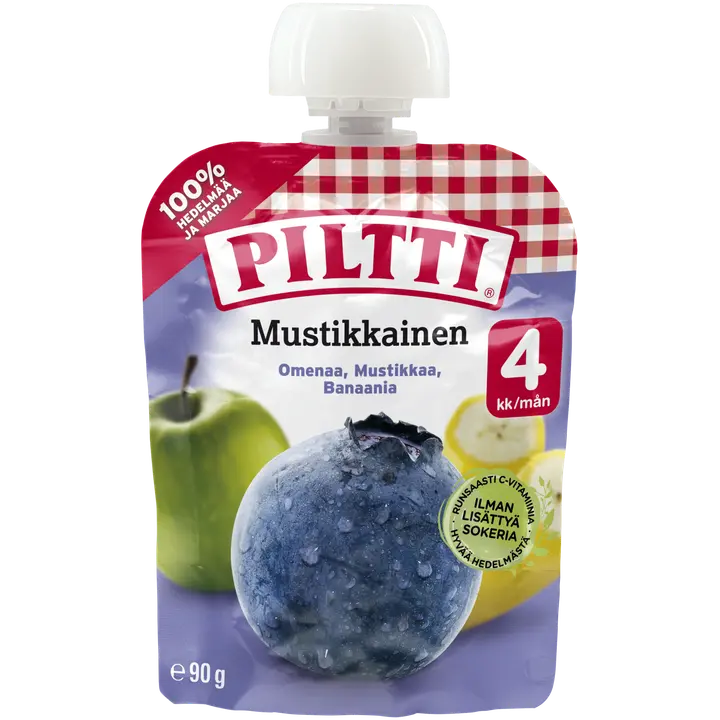 Piltti 90g Mustikkainen hedelmäsose 4kk annospussi