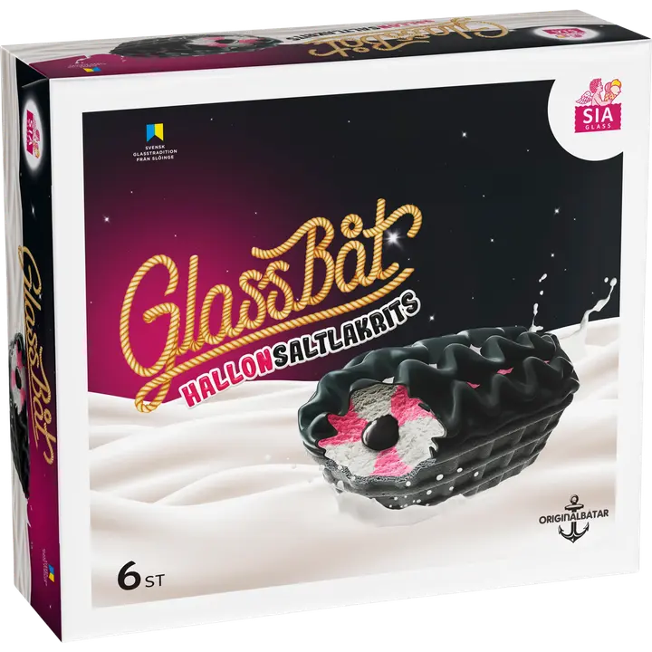 SIA Glass Jäätelövene vadelma-suolalakritsi 6x70g