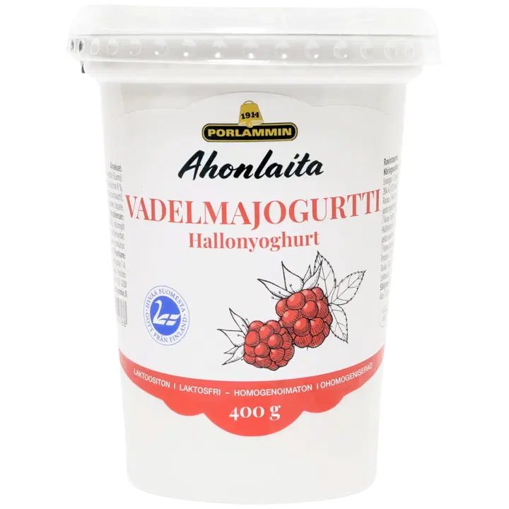 Porlammin Ahonlaita Vadelmajogurtti 400g