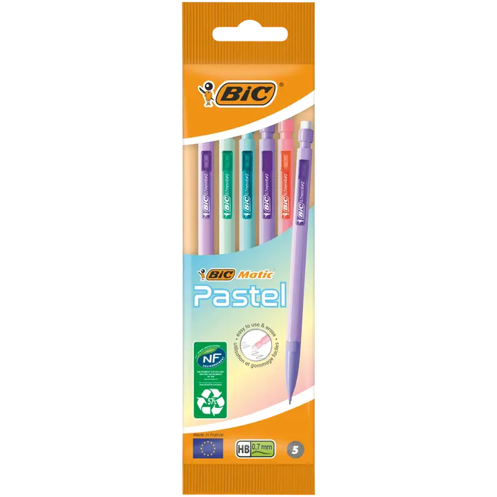 BIC Matic Pastel lyijytäytekynä 5kpl