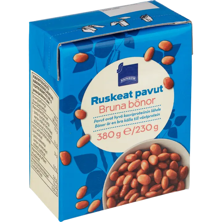 Rainbow ruskeat pavut suolaliemessä 380g/230g