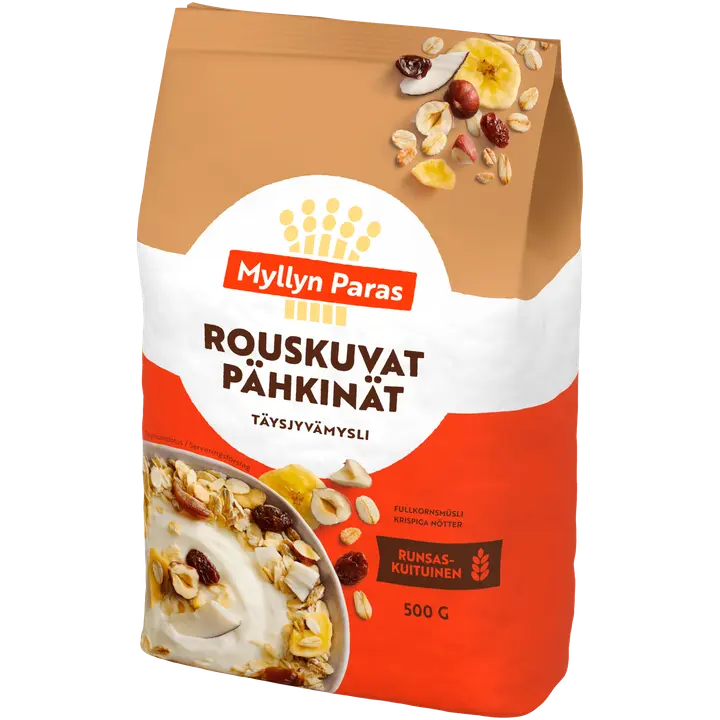 Myllyn Paras Rouskuvat Pähkinät täysjyvämysli 500g
