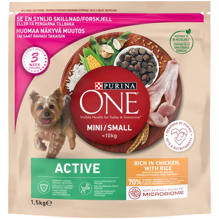 Purina One Active koeratoit väiksetele koertele 1,5kg
