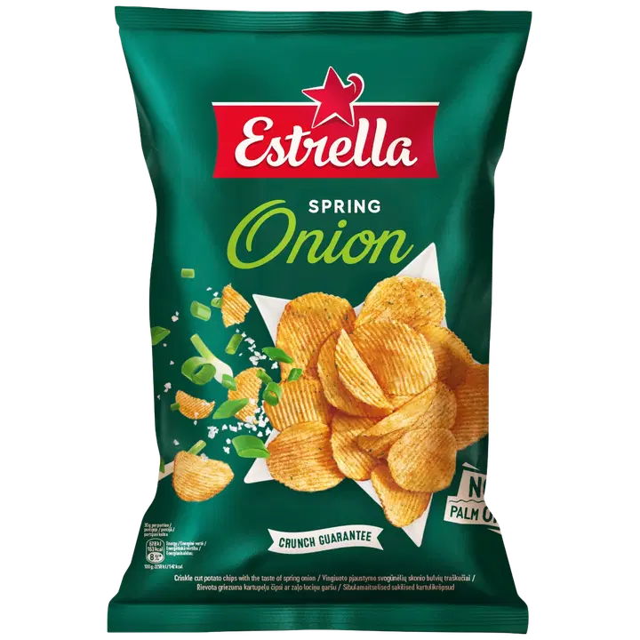 Estrella sibulamaitselised sakilised kartulikrõpsud 130 g