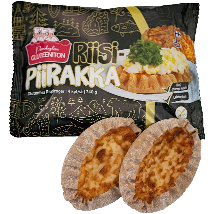 Porokylän Gluteeniton riisipiirakka 4 kpl / 240g