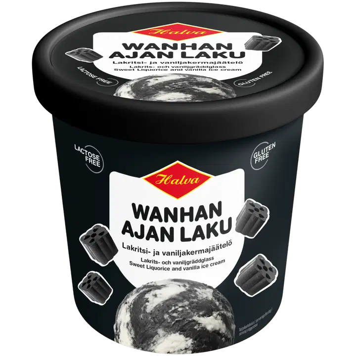 Halva Wanhan ajan Laku Lakritsi-& vaniljakermajäätelö 500 ml