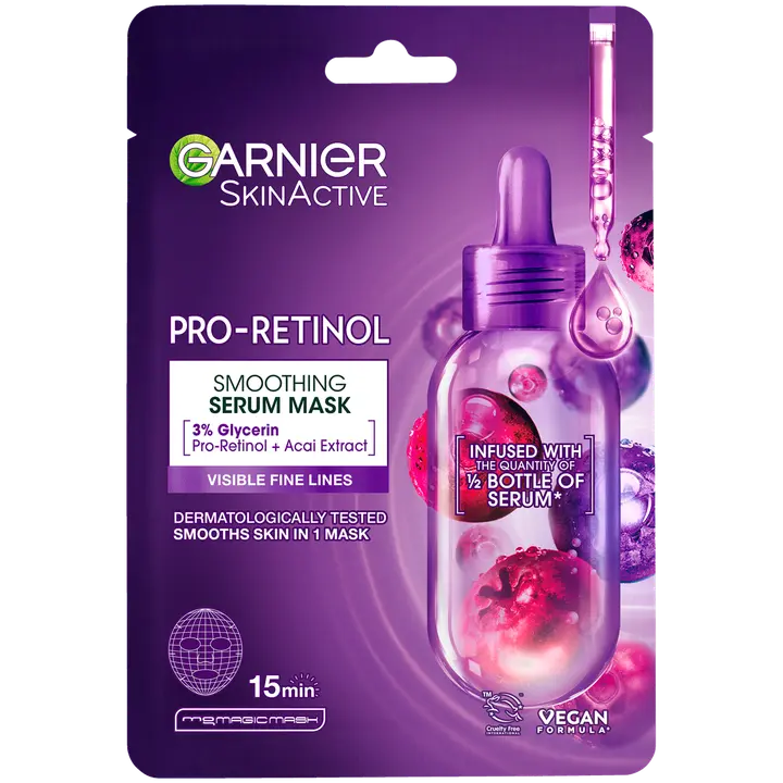 Garnier SkinActive Pro-Retinol Smoothing Serum Kangasnaamio kaikille ihotyypeille 28 g